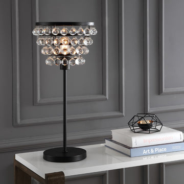 Buckingham 25" Crystal/Metal Table Lamp - JONATHAN Y